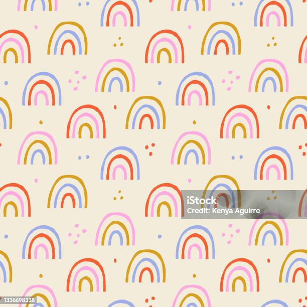 Random Rainbow Pattern Hand Drawn Rainbow Pattern Stock Illustration - Download Image Now ...