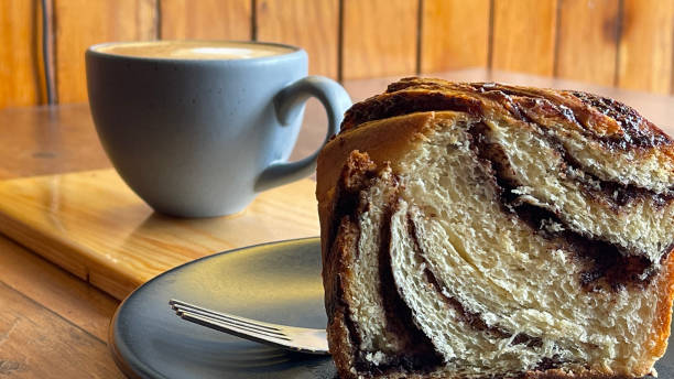 istock Horizontal close up of tasty cake and coffee cup 1336701446