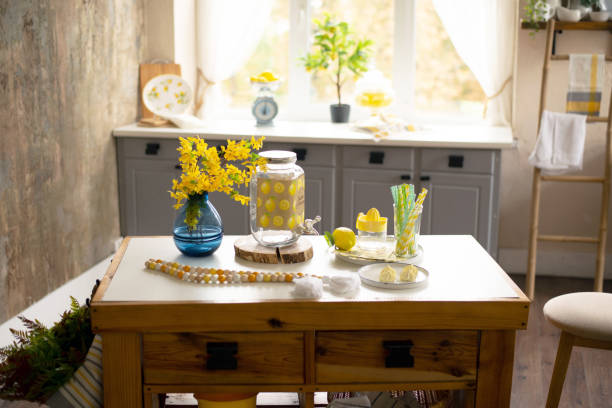 istock bright cozy kitchen with windows, kitchen tools, photozone.
equipment for making lemonade 1336702761