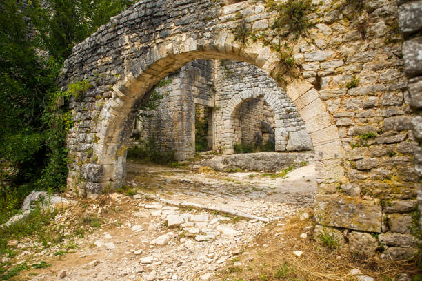 istock a round passage gate in a ruined village 1336707580