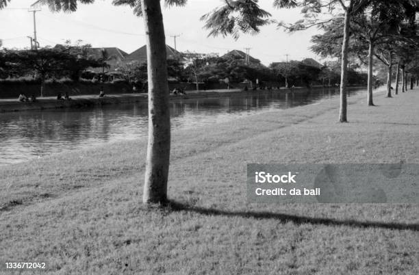 Bali River In Vintage Black And White Photo 2 Stock Photo - Download Image Now - Architecture, Archival, Bali