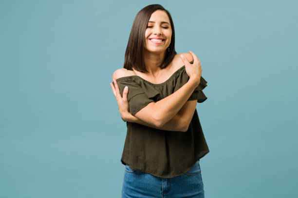 istock Happy woman doing self-care activities 1336713007