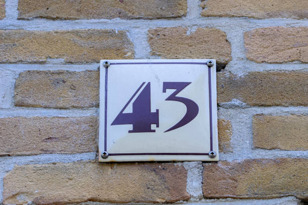 istock Close Up House Number 43 At Amsterdam The Netherlands 1336714307