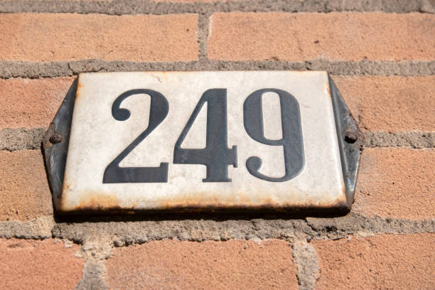 istock Close Up House Number 249 At Amsterdam The Netherlands 1336714955
