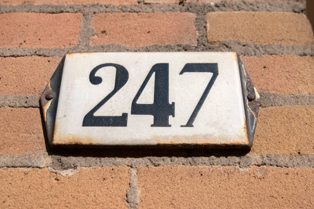 istock Close Up House Number 247 At Amsterdam The Netherlands 1336714989
