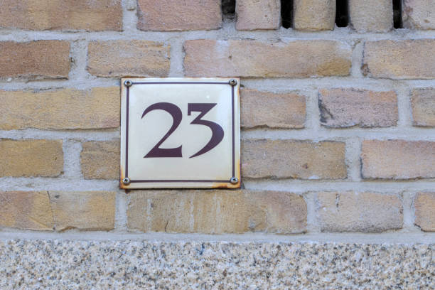 istock Close Up House Number 23 At Amsterdam The Netherlands 1336715174