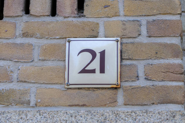 istock Close Up House Number 21 At Amsterdam The Netherlands 1336715230