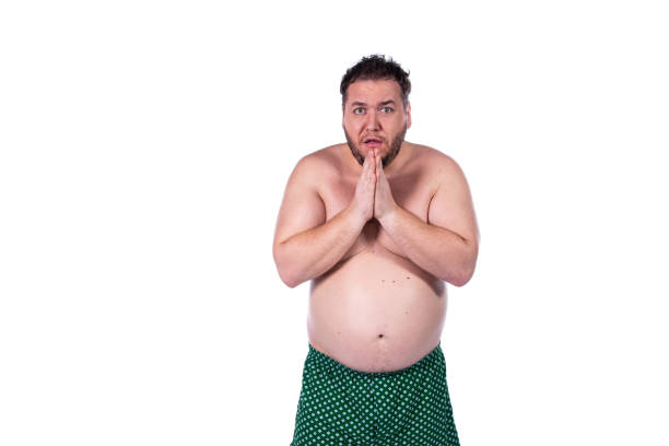 istock Funny fat man, diet and healthy lifestyle. 1336715361