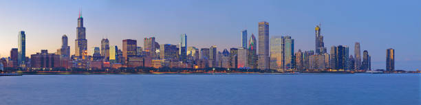 istock Chicago Skyline Panorama + Lake Michigan 1336716126
