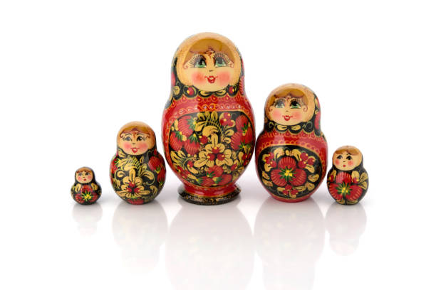 마시오시카 가족 ��전통 나무 인형 - doll russian nesting doll nested family 뉴스 사진 이미지