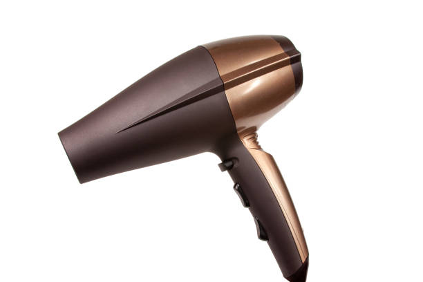 istock Brown hair dryer isolated on the white 1336729949