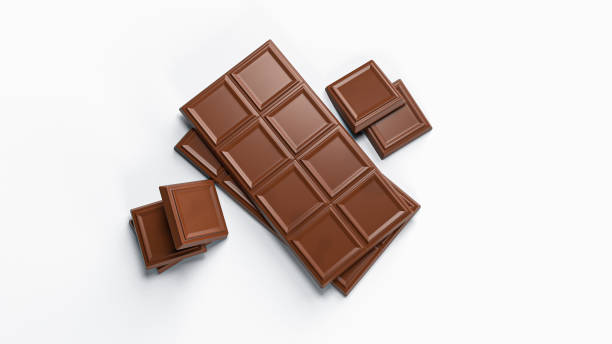 istock Milk chocolate pieces and Chocolate bar isolated 1336744490