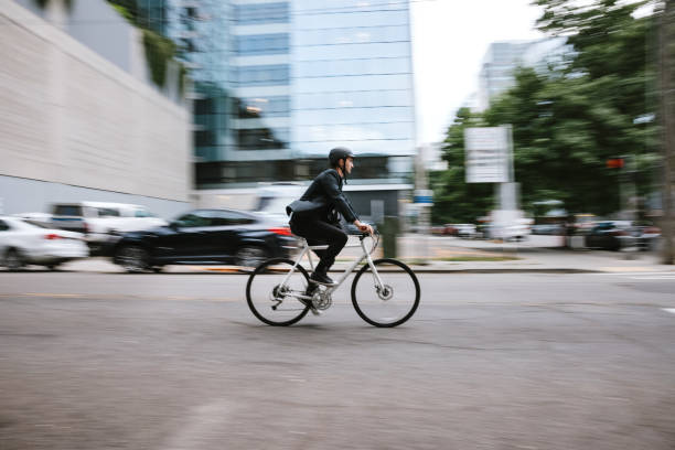 istock Bike Riding Urban Commuter Motion Blur 1336744531