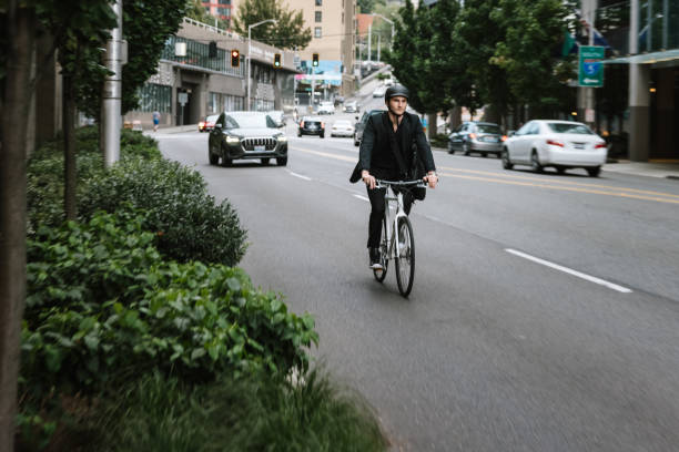 istock Bike Riding Urban Commuter at Dusk 1336744532
