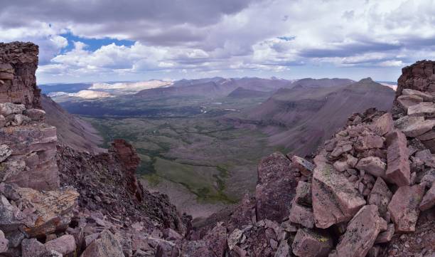 istock Landscape views from Kings Peak panorama in Uintah Rocky Mountains from Henry’s Fork hiking trail in summer, Ashley National Forest, High Uintas Wilderness, Utah. United States. USA 1336753502