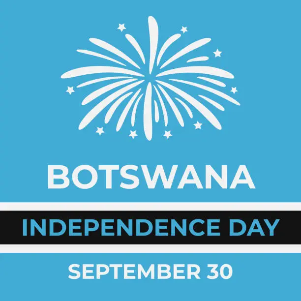 Vector illustration of Botswana Independence Day typography poster. National holiday celebrate on September 30. Easy to edit vector template for banner, flyer, sticker, greeting card
