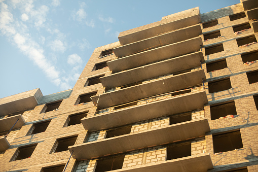 Floor Without Cladding Building A House Multistorey Building Without Cladding Stock Photo ...