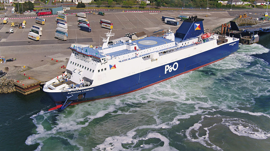 Cairnryan Harbour Scotland P&O Car Ferry to Larne in N Ireland on 6th Dec 2020