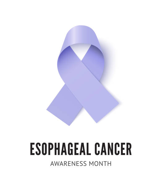 istock Esophageal cancer awareness ribbon vector illustration isolated 1336770115