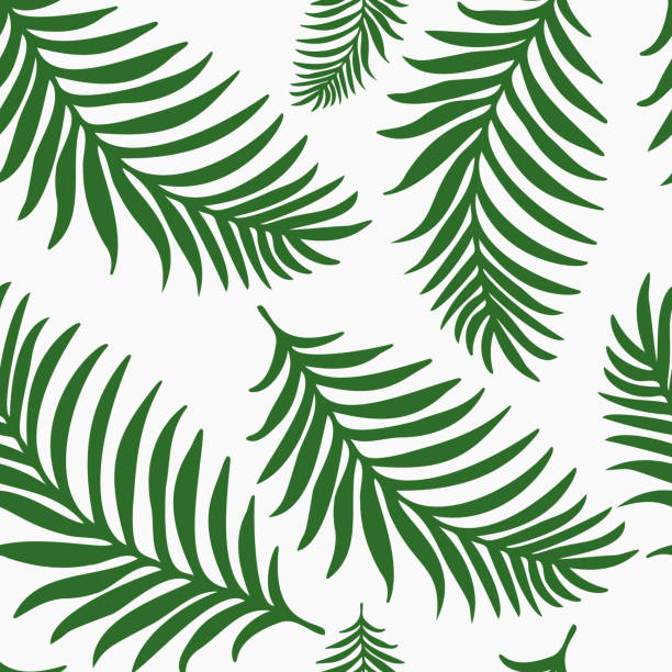 illustrations, cliparts, dessins animés et icônes de motif abstrait sans couture avec des branches de palmier. fond parfait pour le tissu, l’emballage, le textile, le papier peint, la décoration.  illustration vectorielle - tropical climate florida backgrounds island