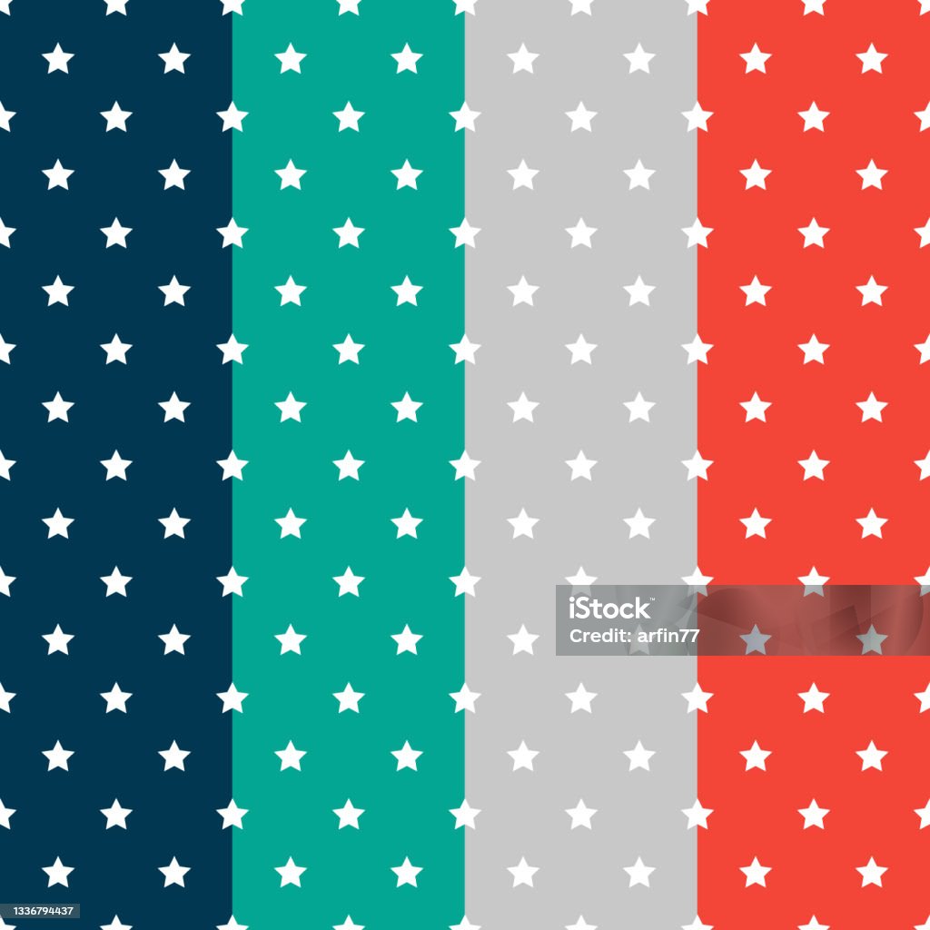 Star Pattern Four Seamless Pattern Stars With Four Color Background Stock Illustration ...