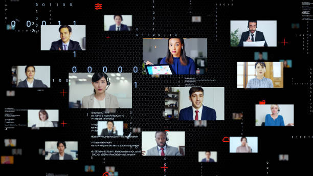 istock Video conference concept. Telemeeting. Web meeting. Webinar. 1336794567