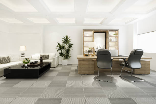 istock 3d rendering luxury business meeting and working room in executive office 1336797274