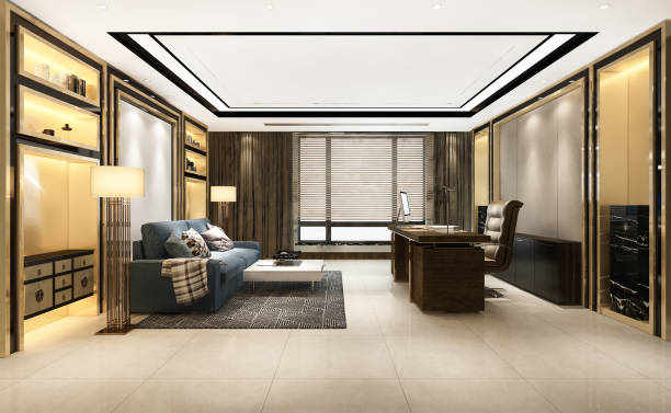 istock 3d rendering luxury business meeting and working room in executive office 1336797280