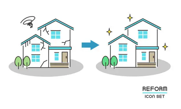 Vector illustration of Vector Illustration Material / Icon / House / My Home for Renovation of a House