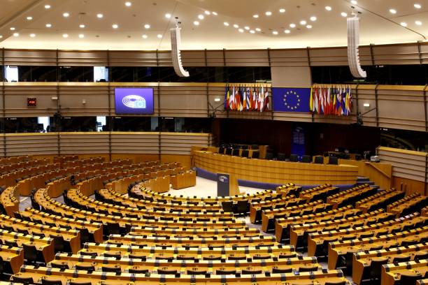 european parliament - parliament building fotos imagens e fotografias de stock