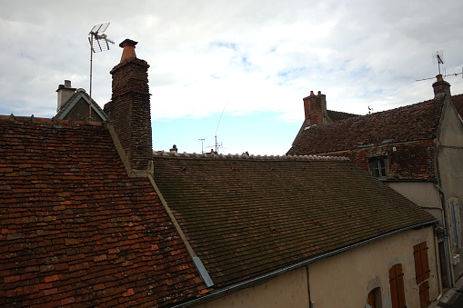 Old village Flat tiled roofs Clamecy Nièvre Bourgogne-Franche-Comté