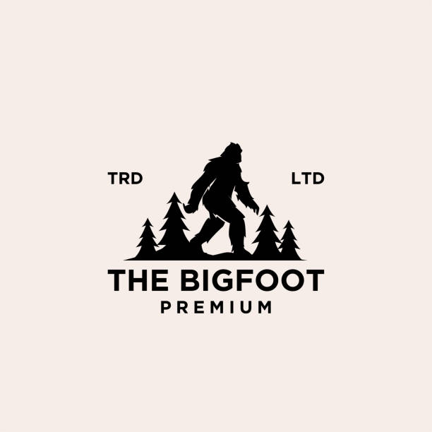premium Big foot yeti icon illustration design premium Big foot yeti icon illustration design large stock illustrations
