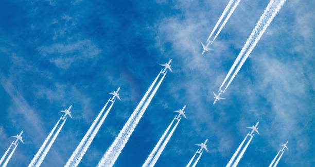 istock Airplanes in the sky 1336813592