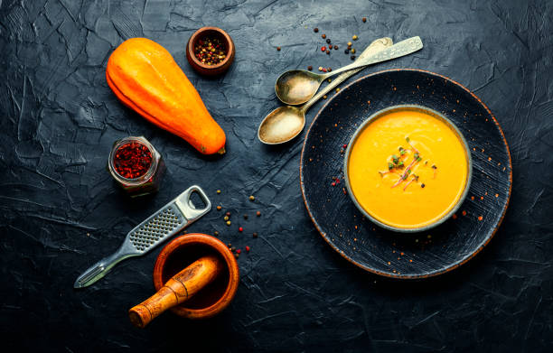 istock Autumn cream pumpkin soup 1336816105