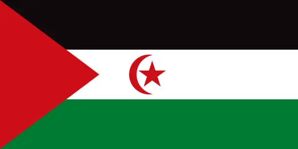 Vector illustration of Sahrawi Arab Democratic Republic African Country Flag