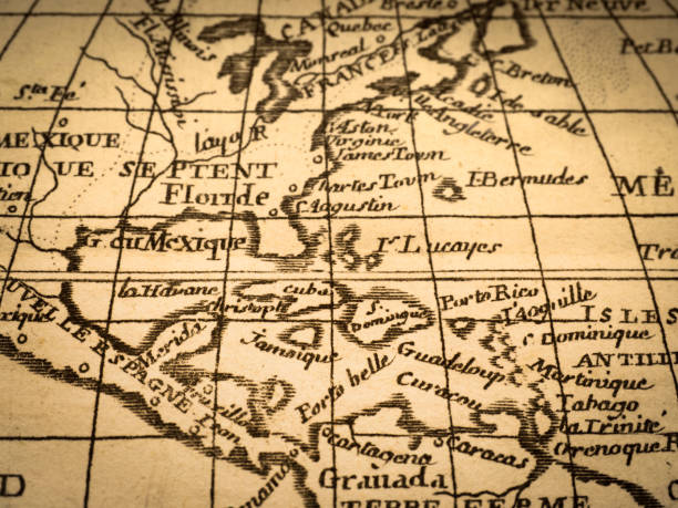 istock Antique world map, Mexico and the Caribbean 1336823434