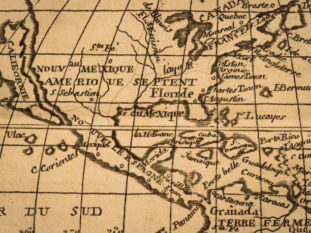istock Antique world map, Mexico and the Caribbean 1336823437