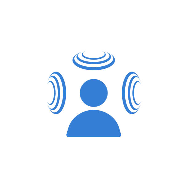 Spatial audio symbol. Spatial audio with dynamic head tracking brings the movie theater experience. Spatial audio symbol. Spatial audio with dynamic head tracking brings the movie theater experience. surround sound stock illustrations