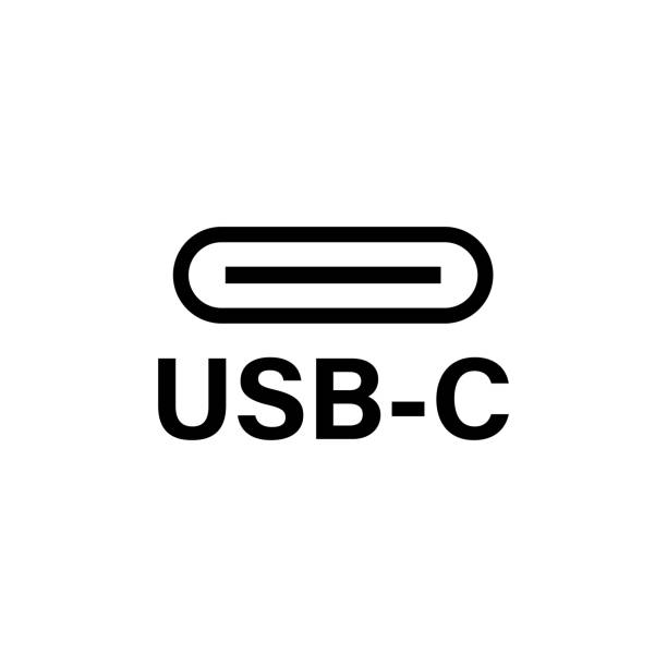 illustrazioni stock, clip art, cartoni animati e icone di tendenza di usb tipo c o usb 4 connettore cavo vettoriale. - usb cable immagine