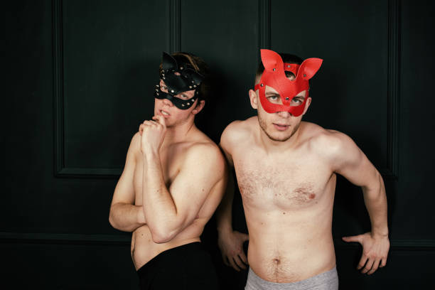 istock Two funny sexy guys. Love and relationships. 1336826709