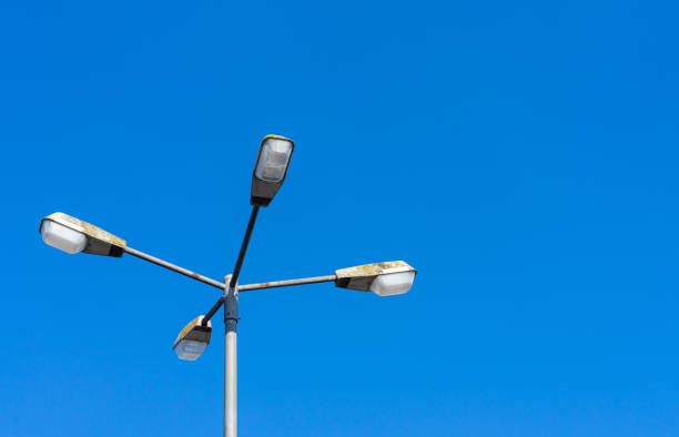 istock Low Angle View Of Street Light Against Clear Blue Sky 1336827563