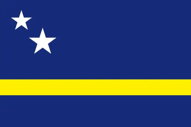 Vector illustration of Curaçao Caribbean Flag