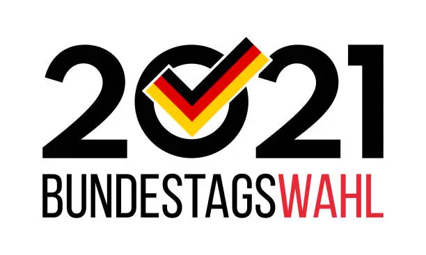Vector illustration of BundestagWahl 2021 - german federal election 2021, vector banner or sticker