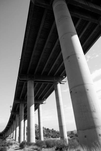 istock Low angle perspective view of a motorway road bridge 1336837485