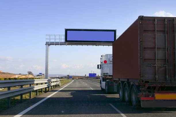 istock Heavy transportation truck lorry on a road 1336837502