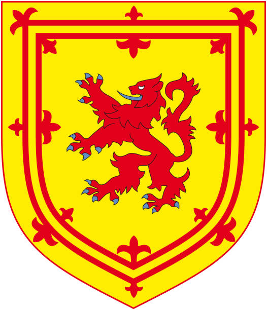 the former official royal coat of arms of Scotland the former official royal coat of arms of Scotland scottish flag stock illustrations