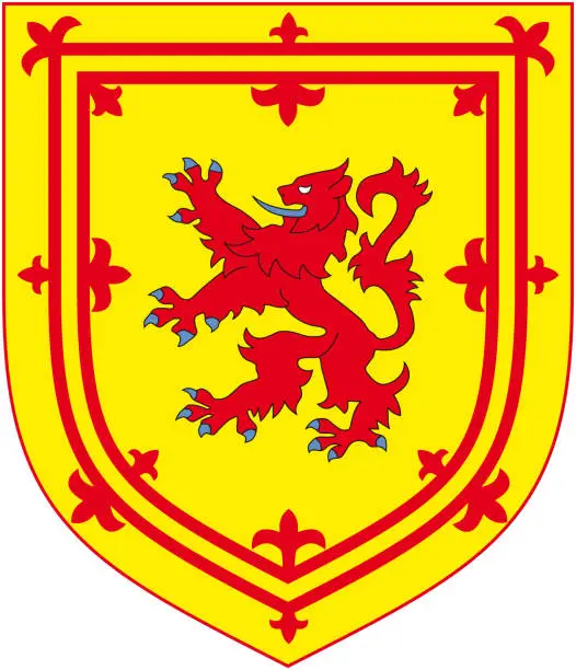 Vector illustration of the former official royal coat of arms of Scotland