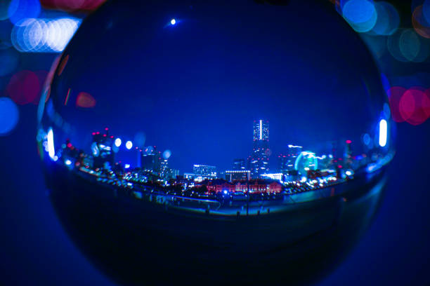 istock Yokohama skyline reflected in the crystal 1336841557