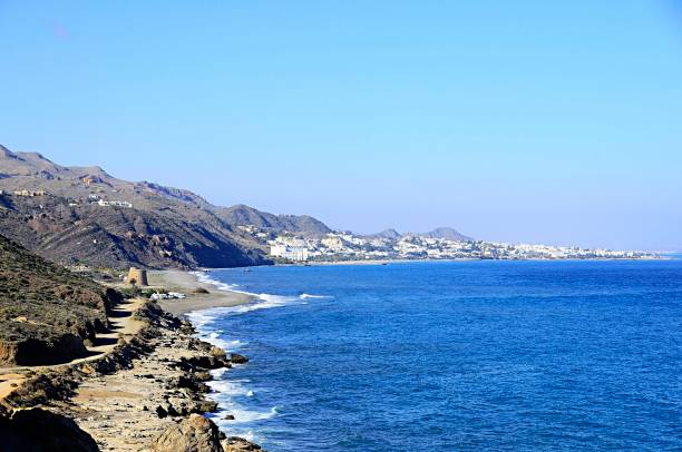 istock Panoramic of Mojacar beach in Almeria. 1336841578