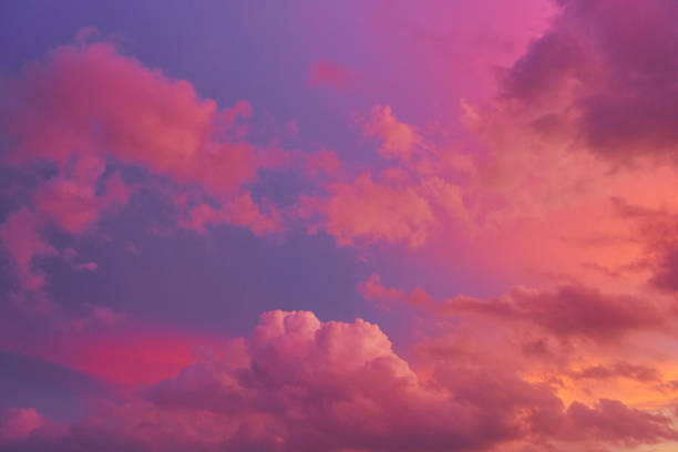 istock Incredible red sunset clouds against the blue sky 1336842958